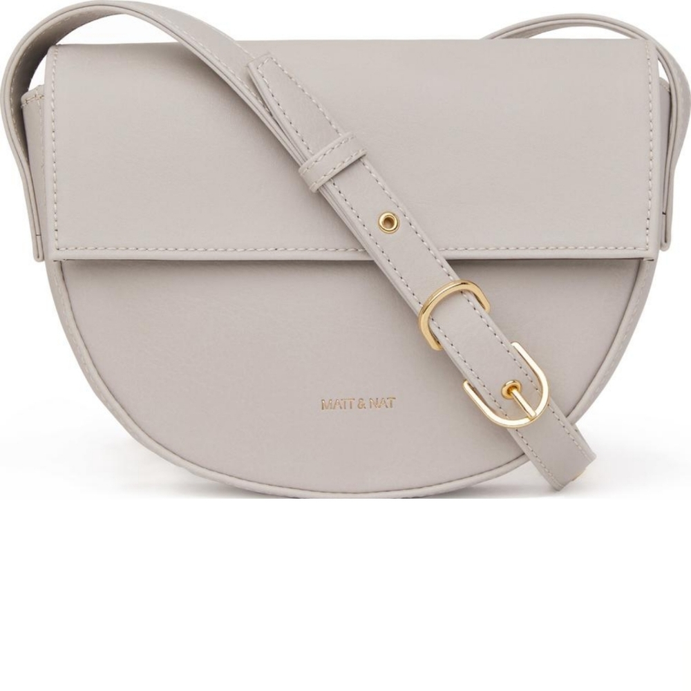 NWT Matt and Nat Rith Crossbody Saddlebag Vegan Leather in Pearl